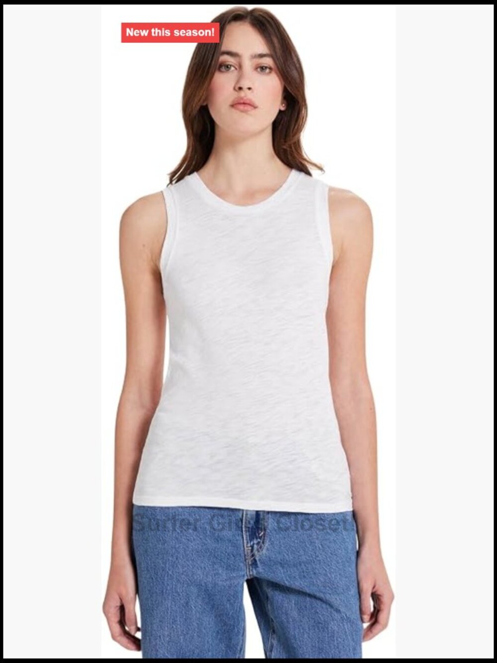 Women's Classic Fit Sleeveless Crew Tank Pima Cotton Jersey